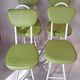 Set of 4 folding cocktail chairs in olive green faux leather from the 1970s.