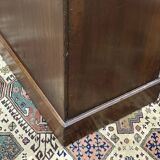 Late 19th century English mahogany desk with pedestals and leather top
