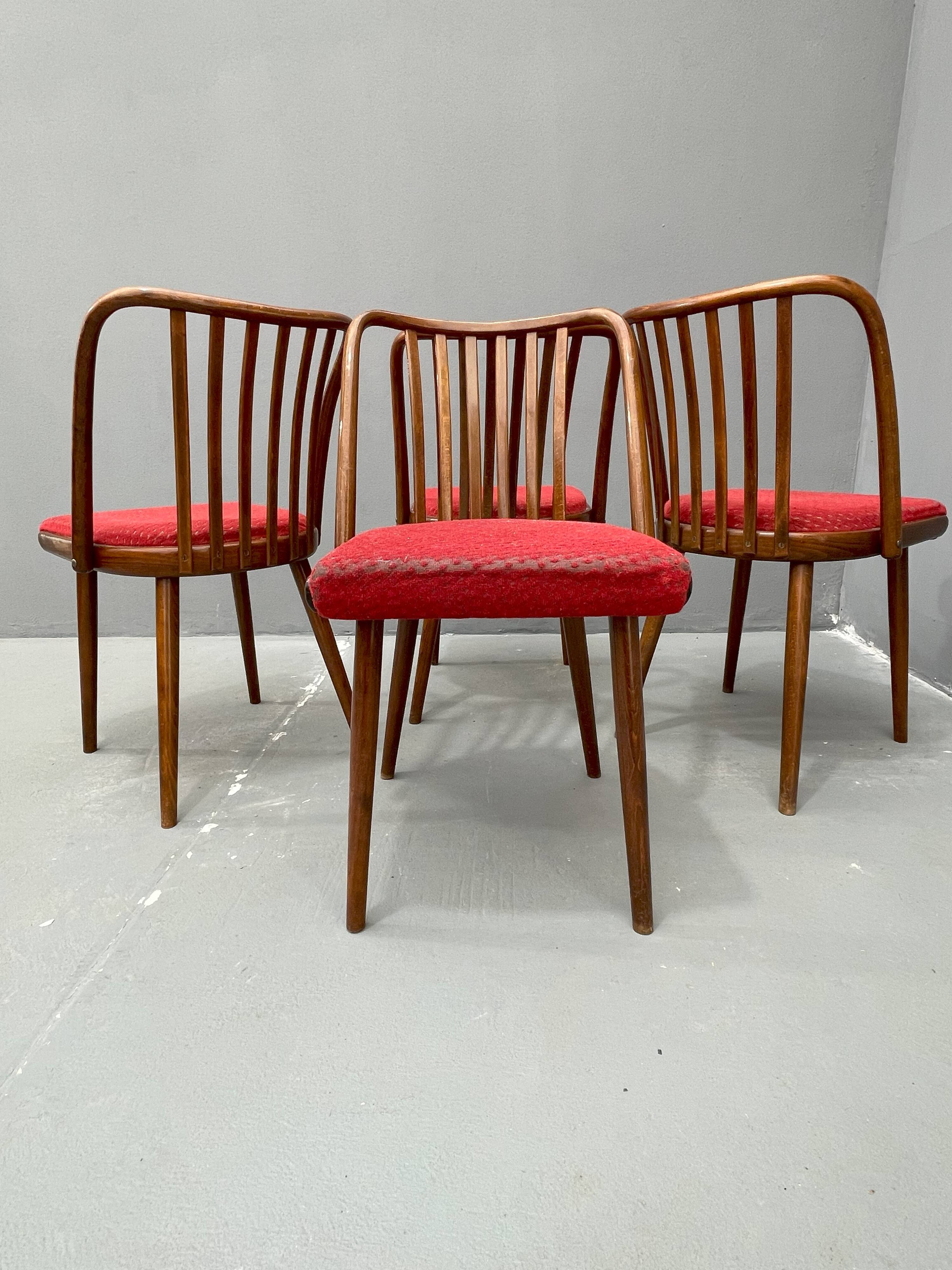Antonín Šuman – ensemble de chaises des années 1960, Tchécoslovaquie