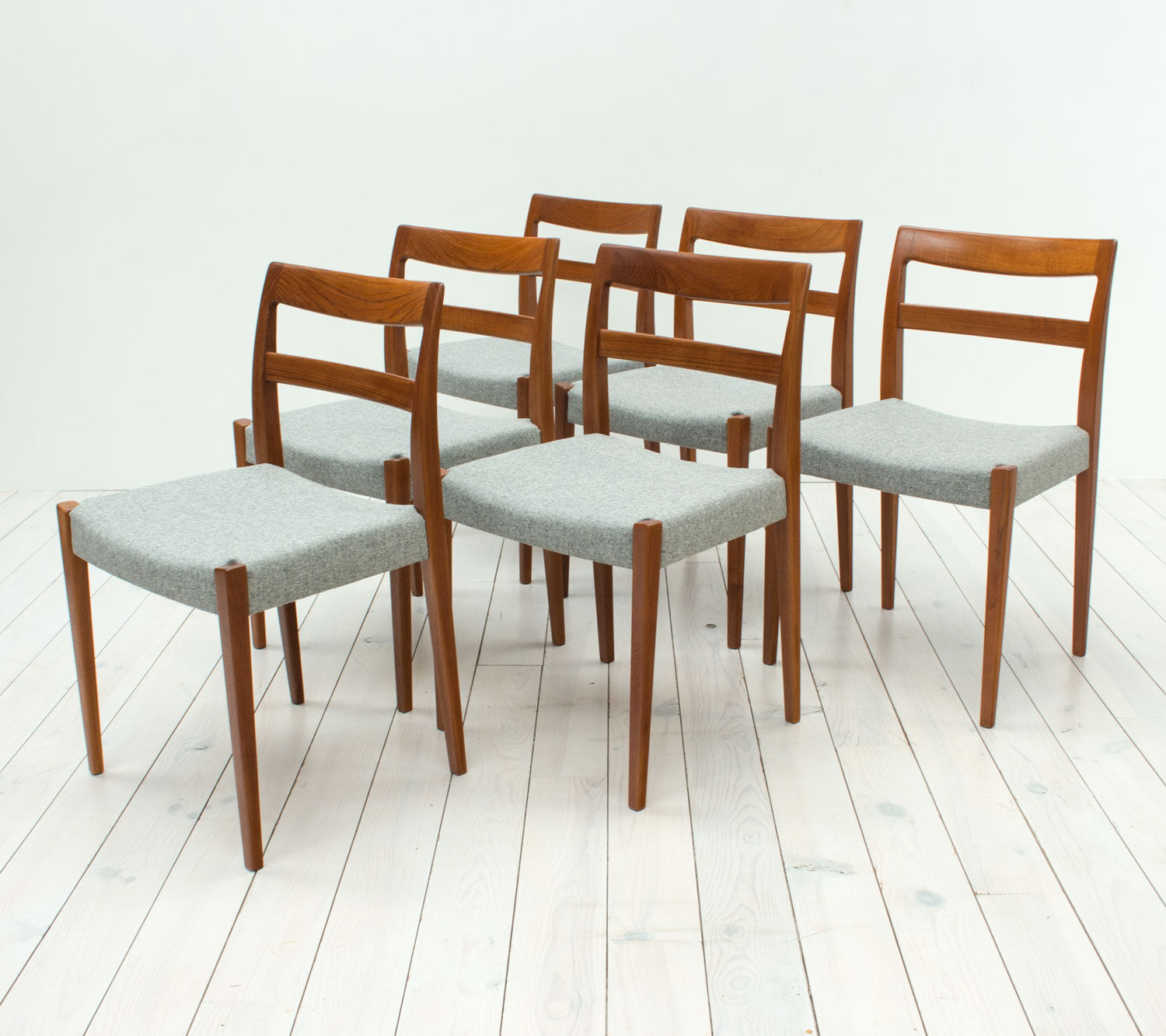 1960s Swedish garmi teak dining chairs by Nils Jonsson for Troeds, set of 6