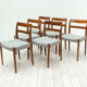 Ensemble de 6 chaises en teck garni par Nils Jonsson pour le fabricant suédois Hugo Troeds