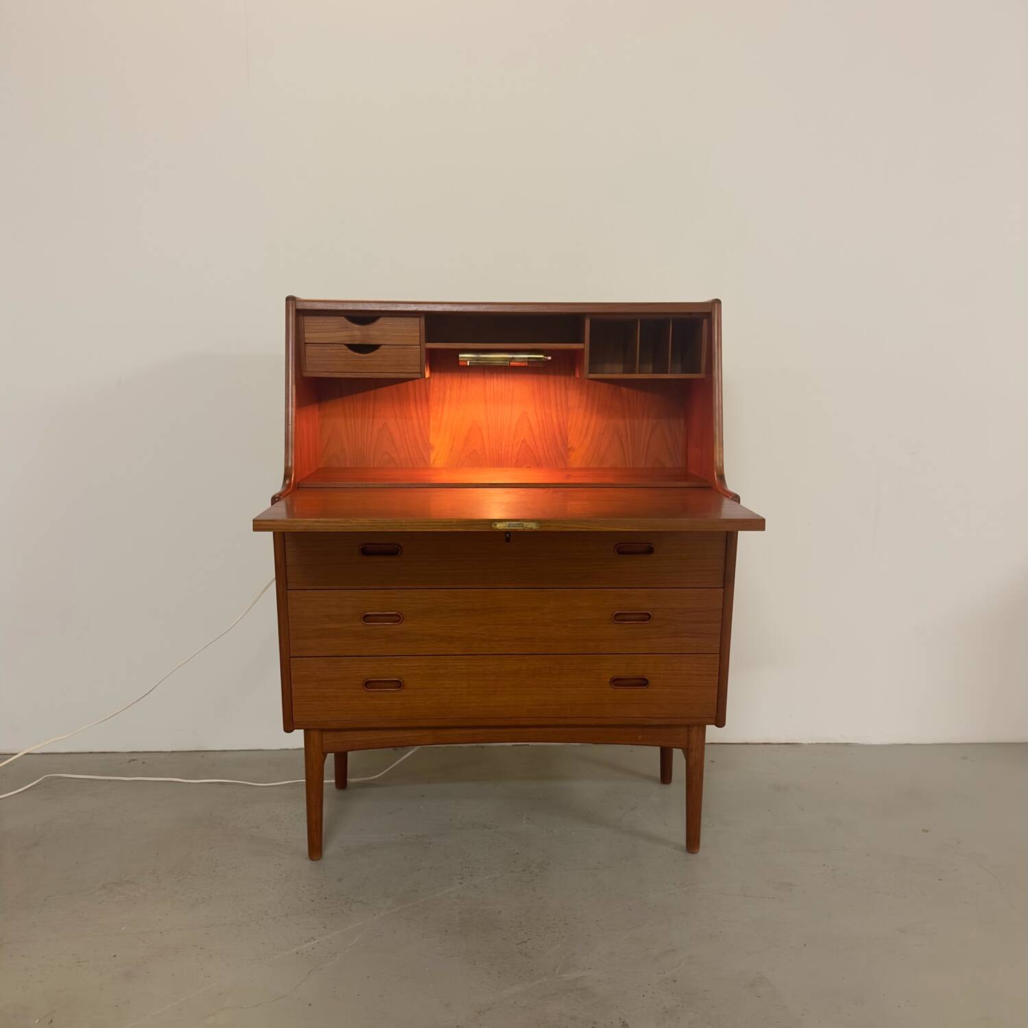 Danish mid-century Secretary by Arne Wahl Iversen teak 60s