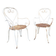 Pair of vintage wrought iron garden armchairs 60s