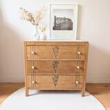Renovated Art Deco oak chest of drawers