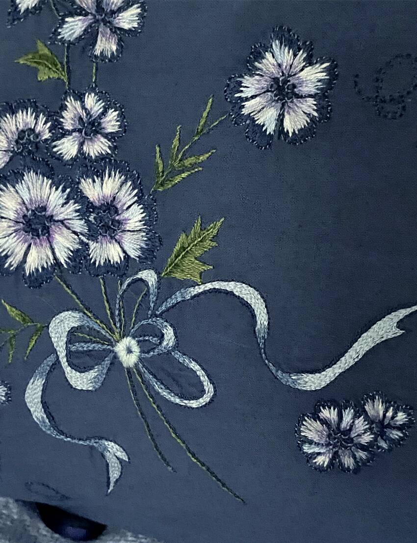 2 hand embroidered cushions