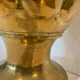 Vase with godrons in hammered brass XX century