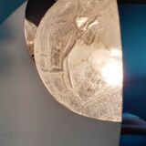 70's chrome metal/glass chandelier