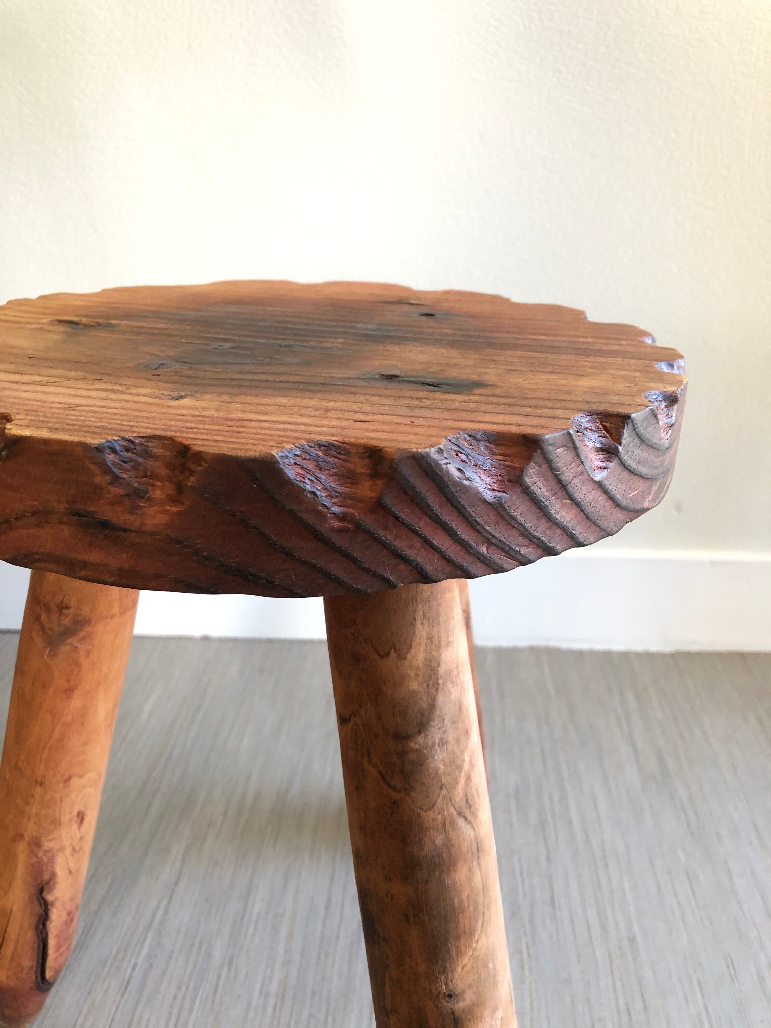Wooden tripod stool