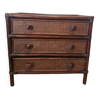 Rattan chest of drawers