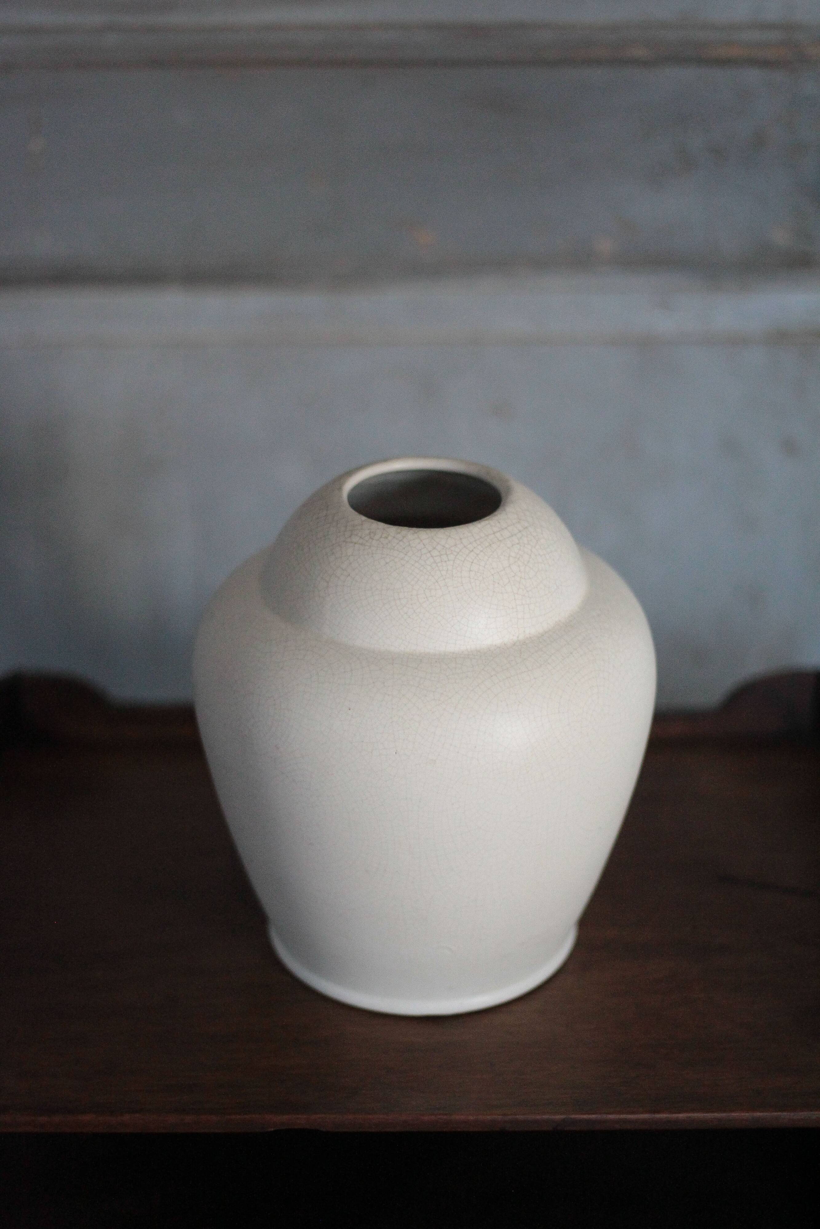 White earthenware vase by the French manufacturer Orchies.