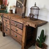 Old wooden workbench