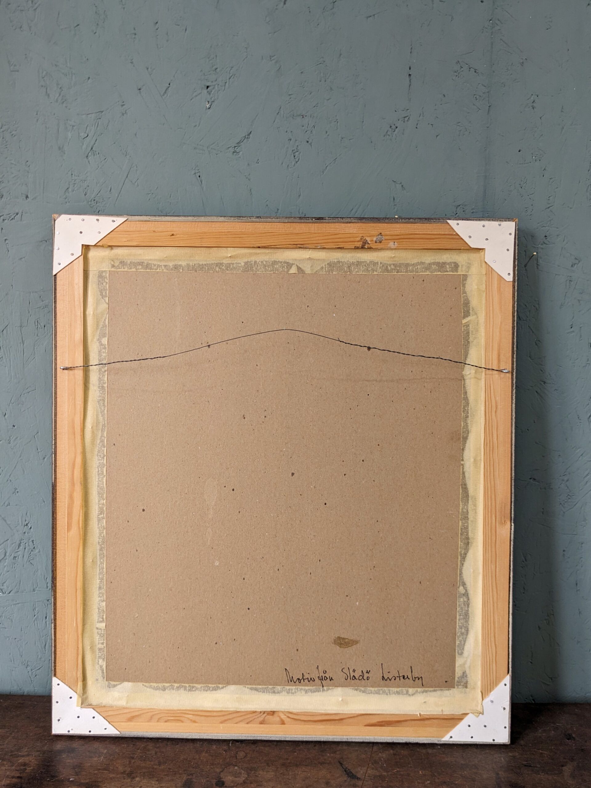 1971 Mid-Century Modern "Boathouse", Vintage Swedish Framed Oil Painting