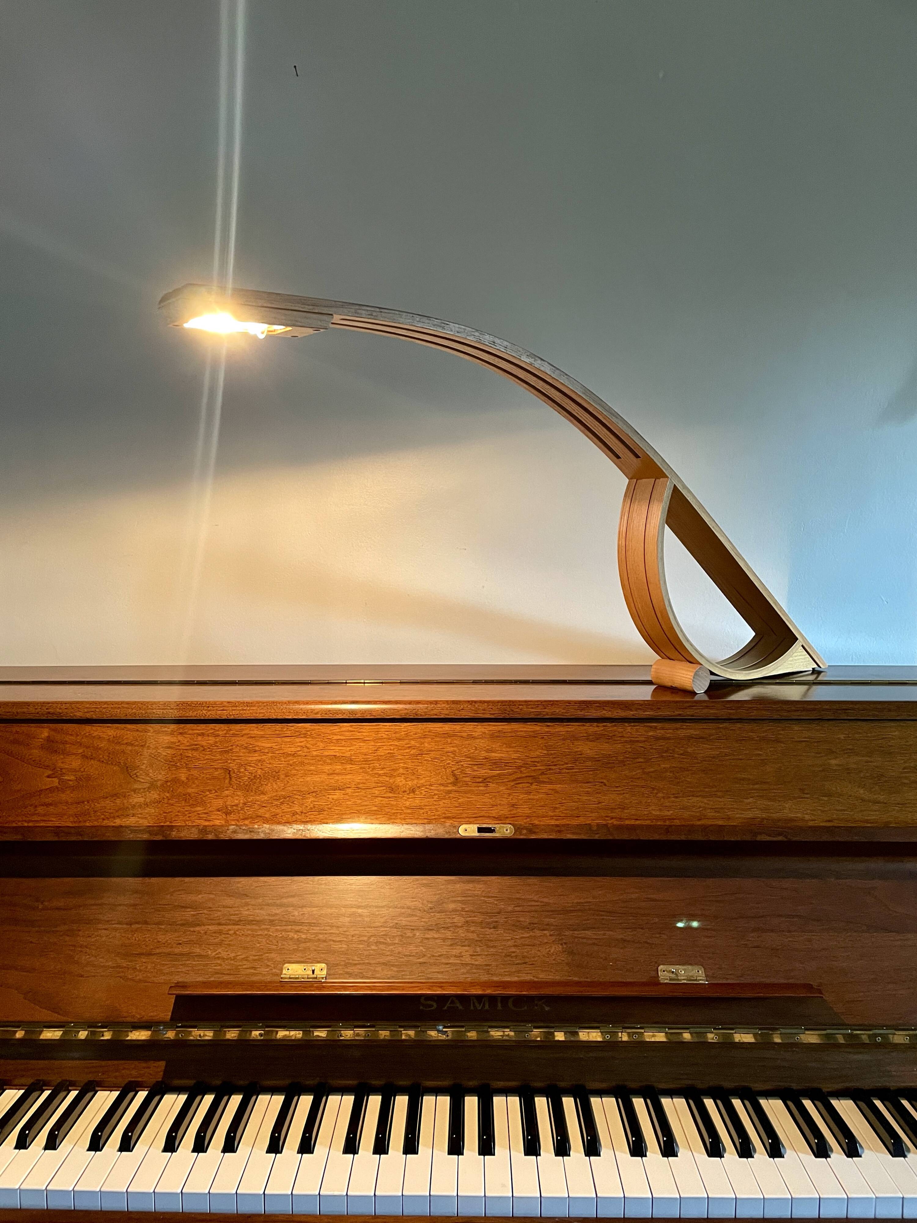 Lampe minimaliste en bois 1980