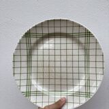 4 flat plates Gien tea towel pattern