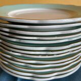 Set of green plates of water