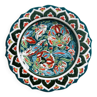 Old Turkish plate with hand-painted decor.