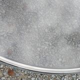 Coffee table design of the 70s smoked glass base chrome Diameter 84cm