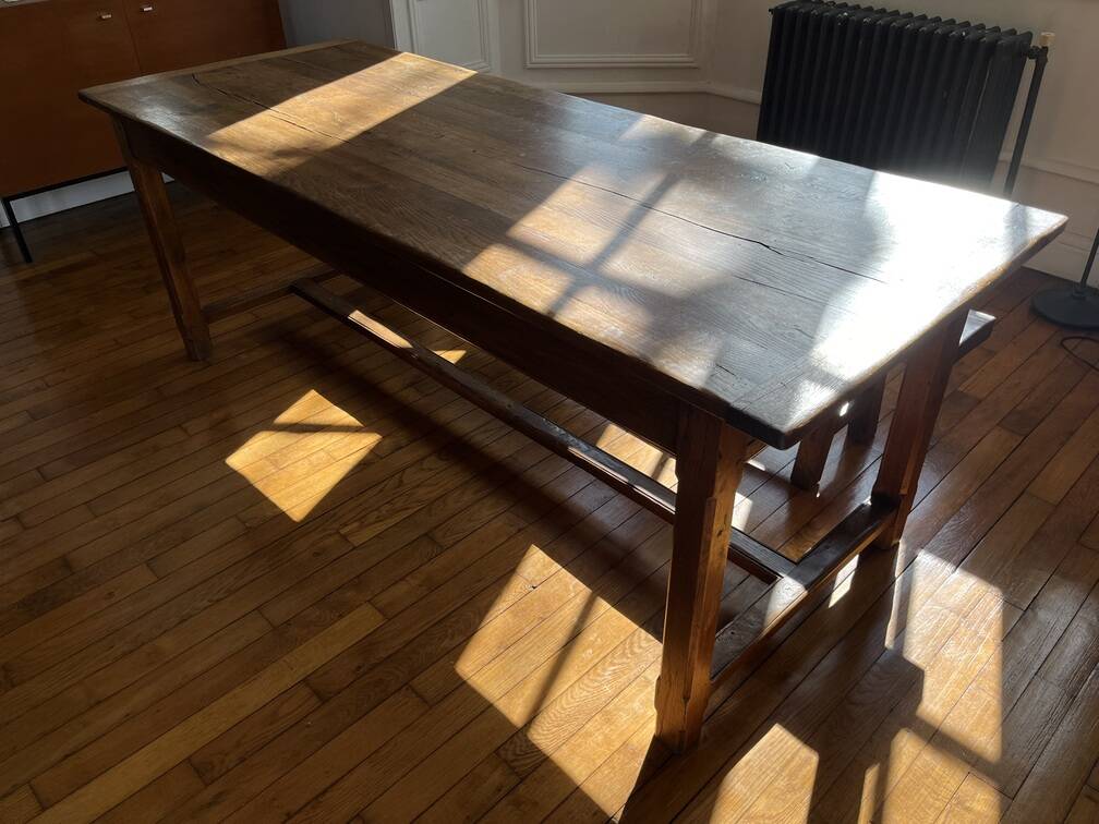 Solid oak farm table for 6 - 8 people
