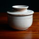 White stoneware butter dish
