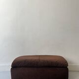 Cinna pouf in brown short velvet, Ligne roset 1970