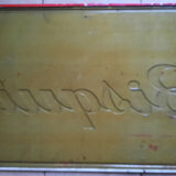 Old sheet metal plate "Bisquit beautiful grapes great cognac" 51x96cm 50's