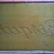 Old sheet metal plate "Bisquit beautiful grapes great cognac" 51x96cm 50's