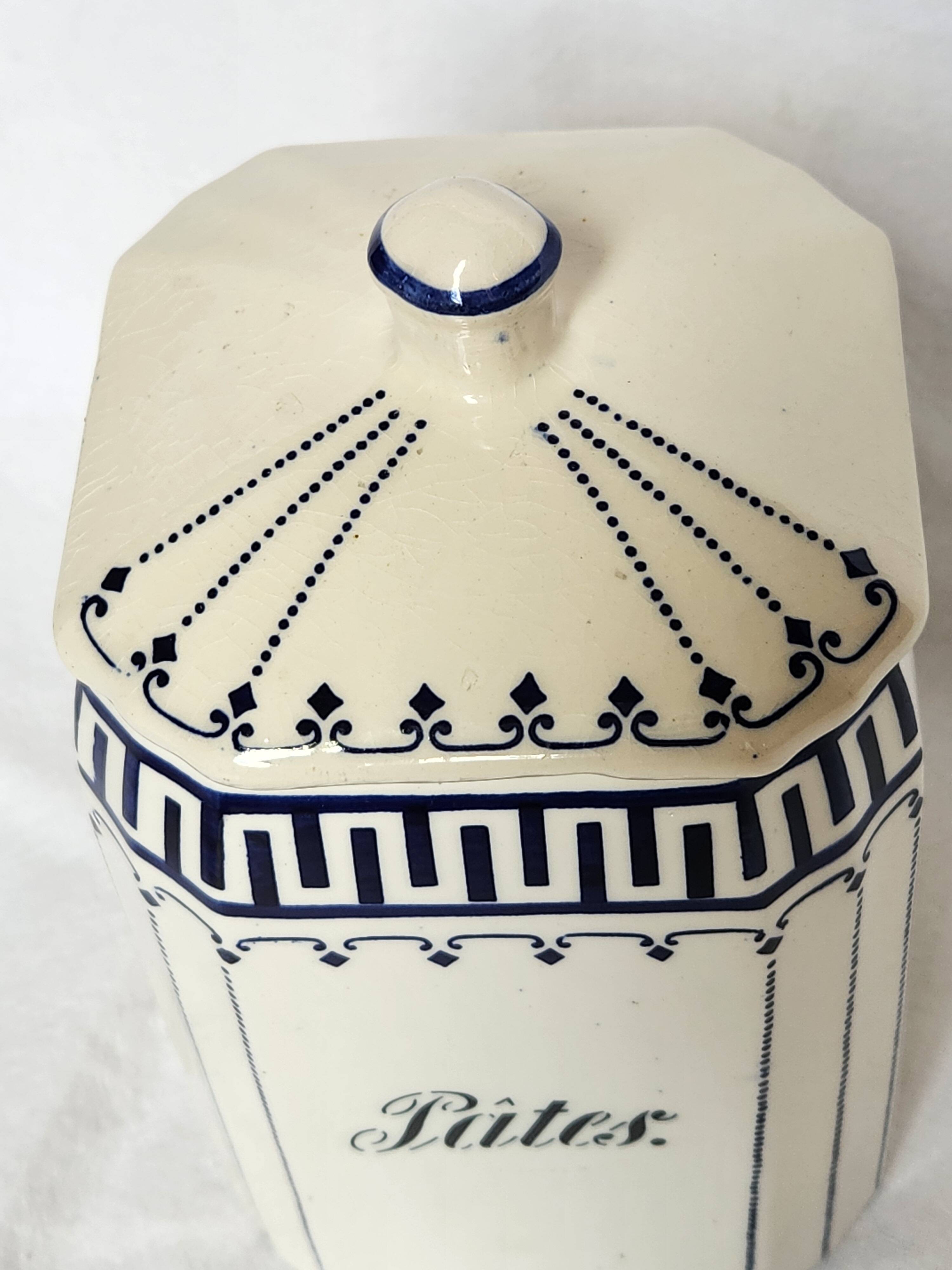 Lot de 2 pots à épices Pâtes et Café de la manufacture allemande Ferdinand Musterschutz. Vintage