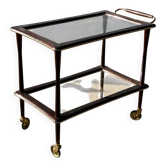 Vintage 1960s modernist serving table on wheels