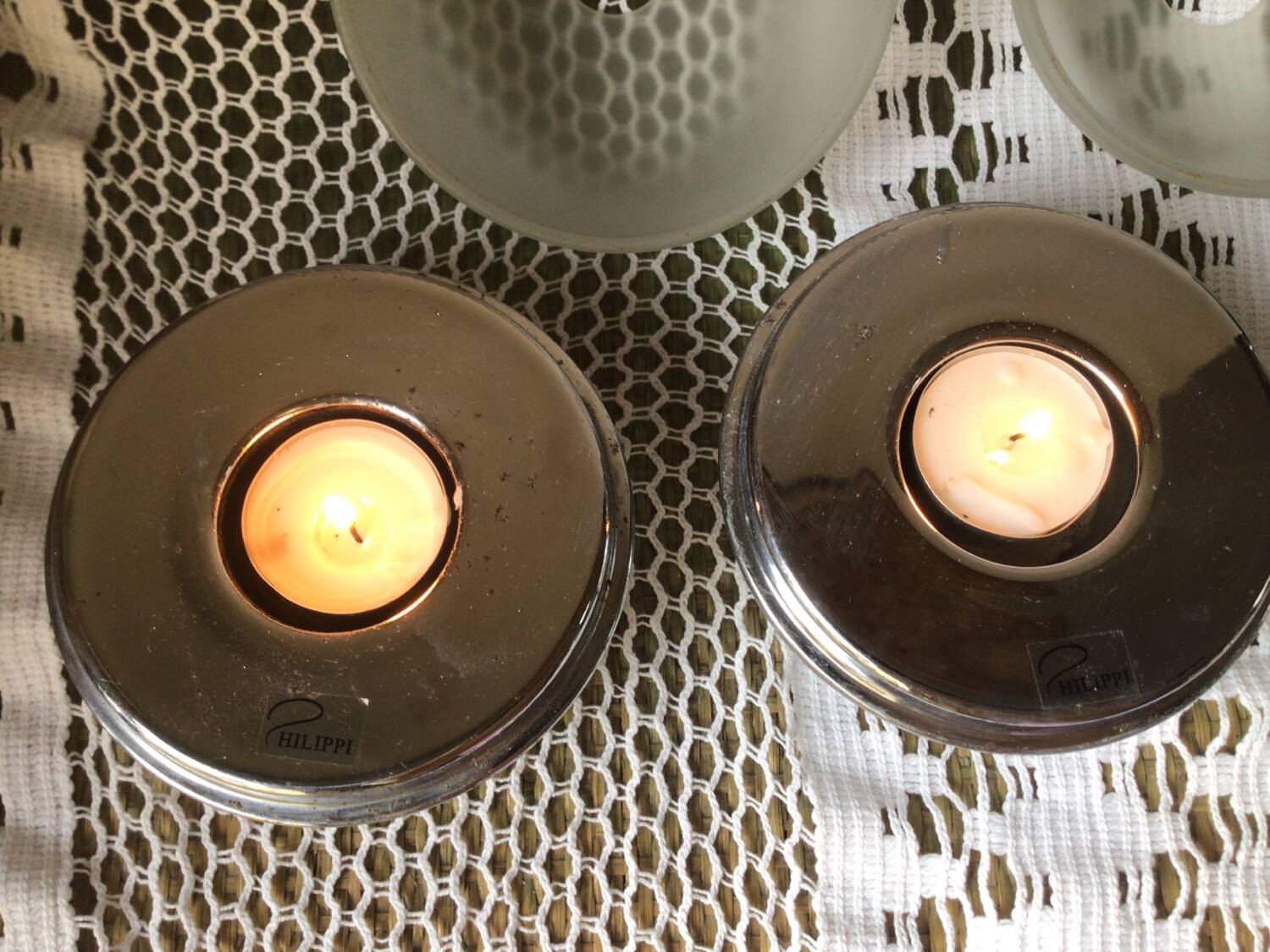 Trio of designer tealight holders