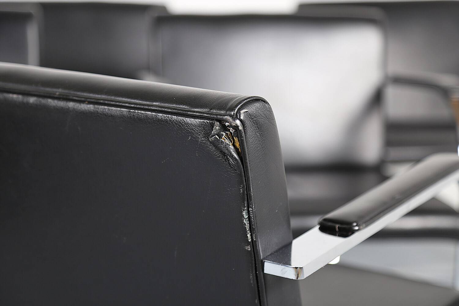 Set of 6+1 Mies van der Rohe Brno black Bauhaus chairs