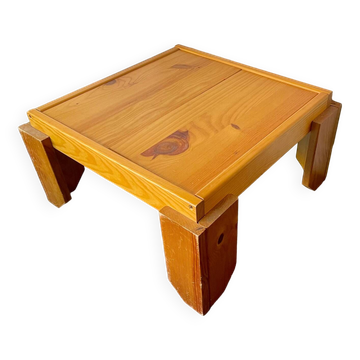 Table basse vintage pin massif