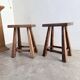 Pair of oak stools from the 1960s.