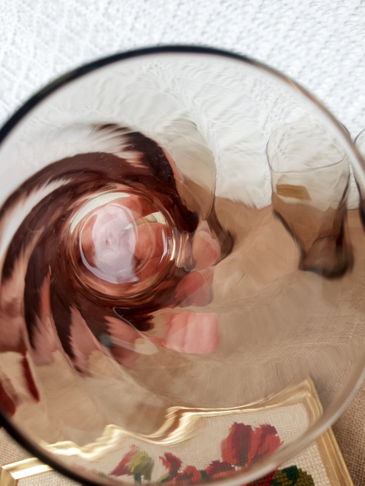 Set of 4 smoked glasses luminarc france vintage