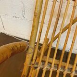 Vintage rocking chair in rattan by Rohé (Holland) from the 1960s.