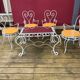 Wrought iron garden furniture