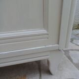 Vintage beige sideboard, oak top.