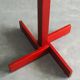 Postmodern red stained pine wood coat hanger