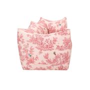 Mario Bellini Bibambola Sofa for B&B in Toile de Jouy with Embroidered Bird