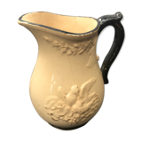 Pichet Kg Luneville céramique beige avec anse noir vintage