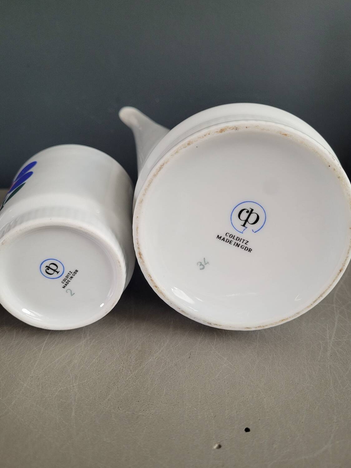 Vintage Colditz porcelain teapot and sugar bowl set, Germany