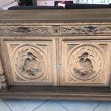 Antique carved and sandblasted sideboard