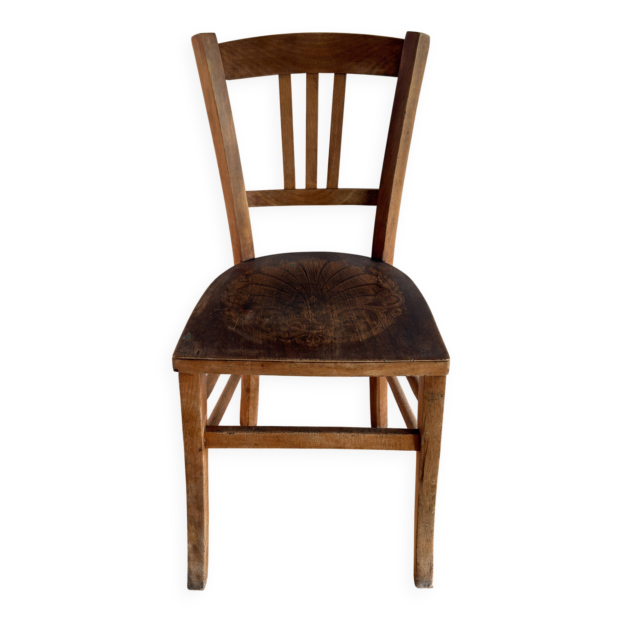 Chaise de bistrot en bois. estampillée luterma