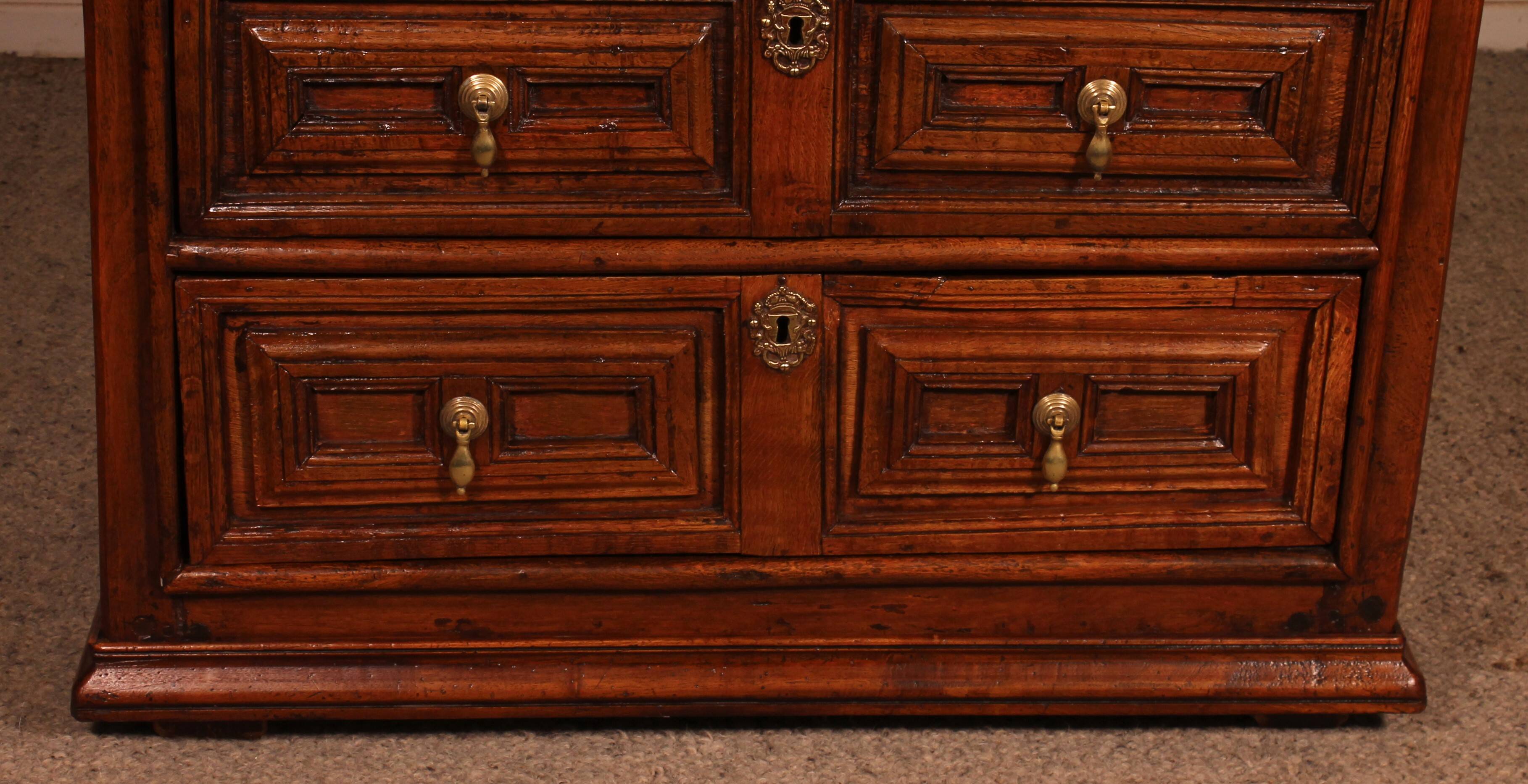 Small 17th Century Oak Chest of Drawers by William and Mary