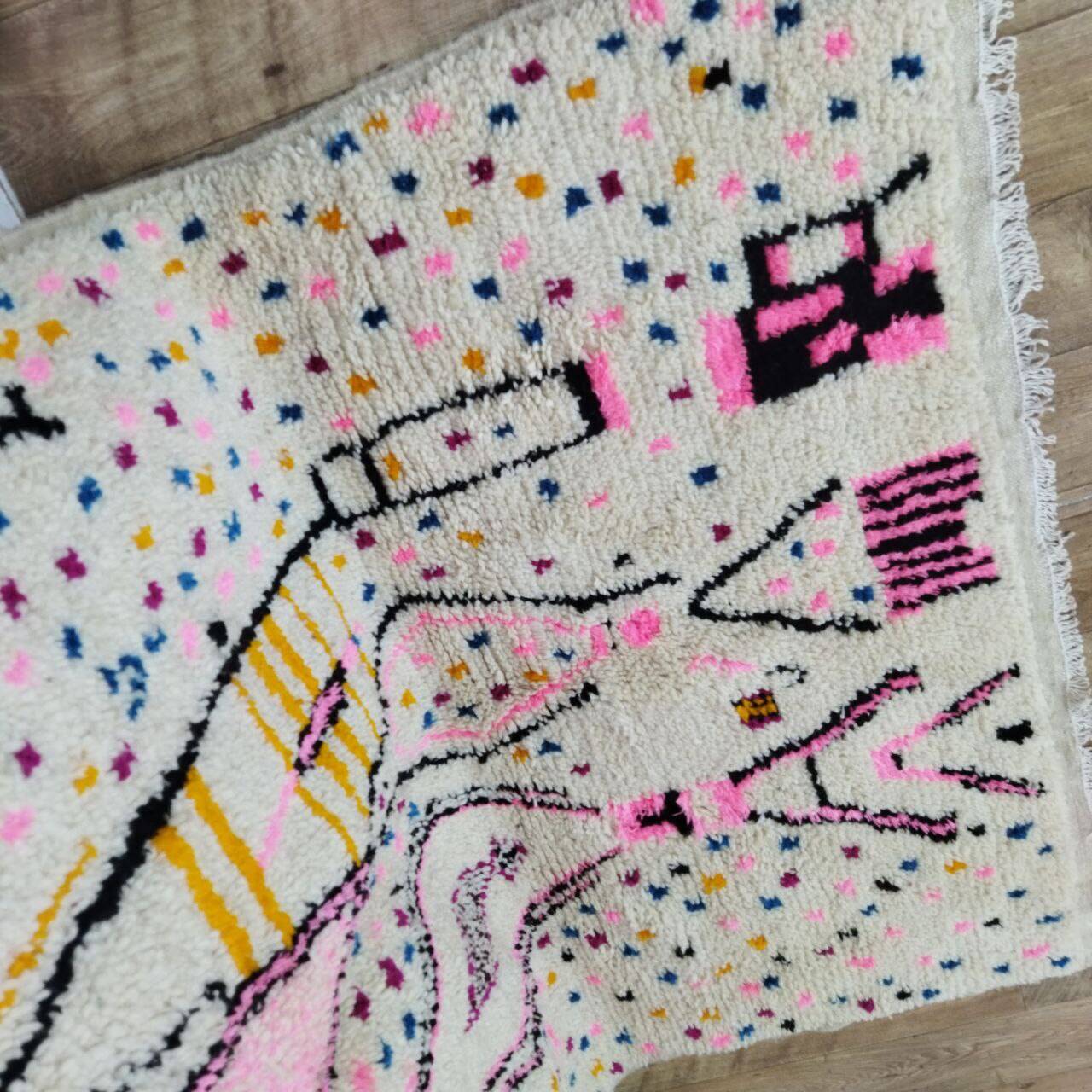 Handmade Moroccan Berber rug 253 X 143 CM