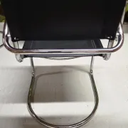 Set of 4 Bauhaus leather armchairs in chrome metal 1970/1980