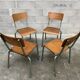 4 industrial chairs vintage school 1950