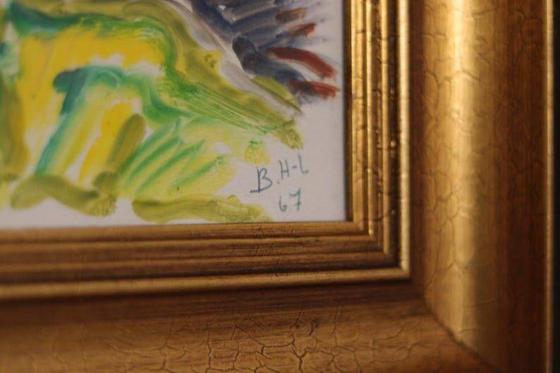 Swedish Oil on Panel “Abstract Landscape” by Bror Hvistendahl Vintage