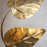 Rhubarb leaf brass floor lamp, Italy, 1970s