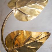 Rhubarb leaf brass floor lamp, Italy, 1970s