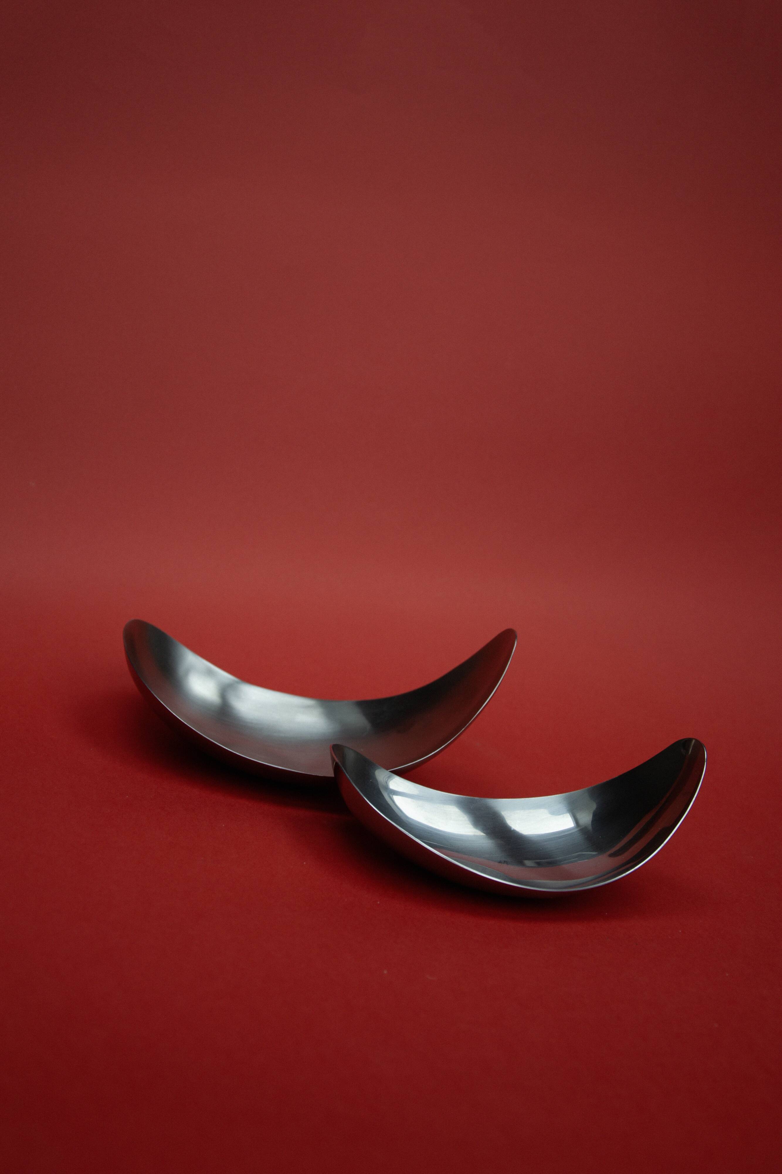 Set of 2 "Leaf" bowls by Helle Damkjær for Georg Jensen